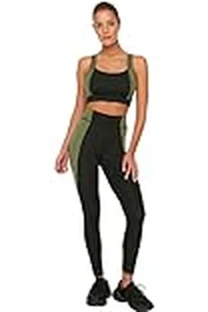 Trendyol Kvinnors färg blockerade sporttights yogabyxor, L