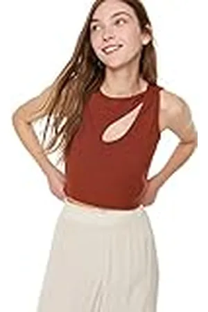 Trendyol Dam myskläder figursydd rund hals vävd blus, , XS
