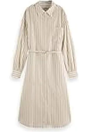 Scotch&Soda Randig Midi Shirt klänning, , 42