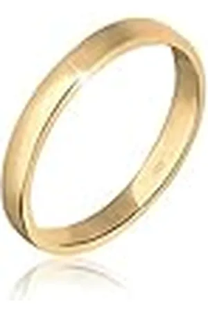 Elli Ring damer förlovning enkel elegant i 925 sterling silver förgylld, 52 EU, fasettad slipning, Ingen ädelsten
