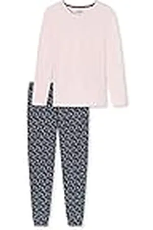 Schiesser Damen Schlafanzug Set Shirt langarm mit langer Schlafhose - Nachtwäsche
