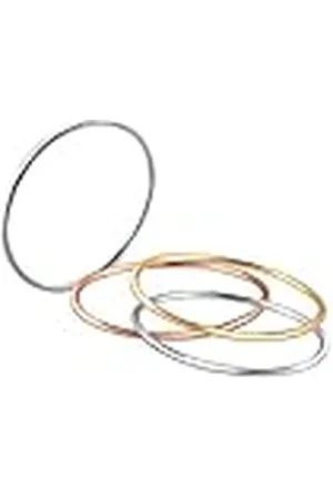 Elli Ring damringset "stacking-ringar" tricolor i 925 sterlingsilver förgyllt, 58 EU, Året runt, Utan