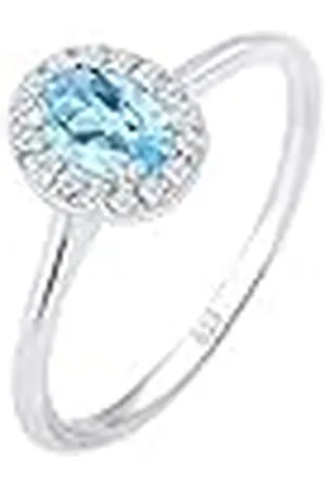 Elli Diamanter-ring för kvinnor, förlovningsring, topas med diamant (0,08 ct) i 925 sterlingsilver, 52, Sterlingsilver, Diamant