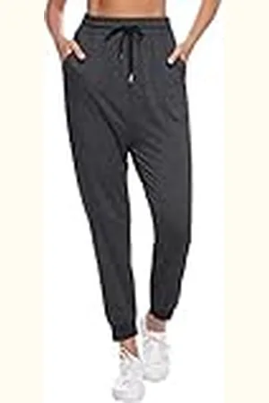 Sykooria Joggingbyxor för dam elastiska sportbyxor hög midja med ficka jogging dam bomull per fitness sport yoga S-XXL, , S