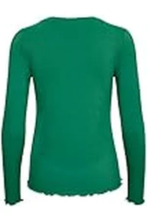Kaffe Dam T-shirt ribbstickad långärmad smal passform Crew neck hip längd, , L