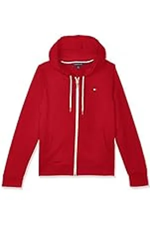 Tommy Hilfiger Dam fransk frotté dragkedja huvtröja – solid huvtröja, , XL