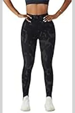 Eulla Yoga Leggings för kvinnor Hög midja Magkontroll Elastiska byxor för kvinnor Kamouflage L, , L