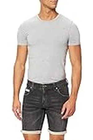Timezone Herr Slim ScottyTZ Jeansshorts, Black Scrub Wash, 29