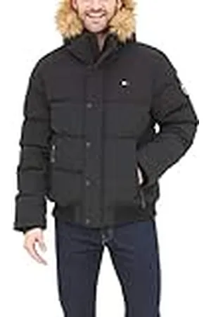 Tommy Hilfiger Herr quiltad Arctic Cloth Snap Front snorkel bomberjacka parkas, , 3XL