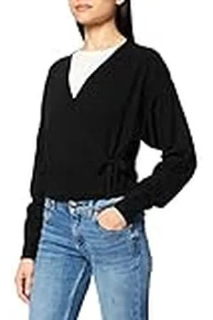 NA-KD Överlappad stickad cardigan för kvinnor, , XXL
