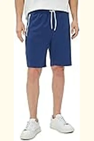 Koton Bermuda slogan tryckt dragsko dragkedja ficka detaljerad smal passform shorts, Marin (715), S