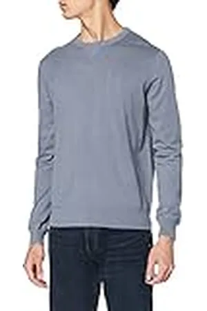 Hackett Stickad tröja för män, Blå (denim 000), XL