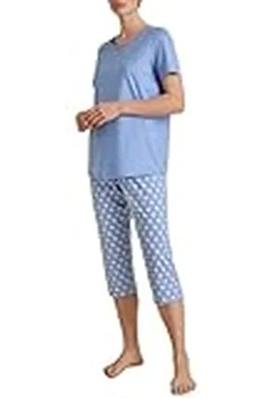 Calida Snäckor pyjamas 3/4 hydrangea blå, 1 styck, storlek 36–38, , 36-38