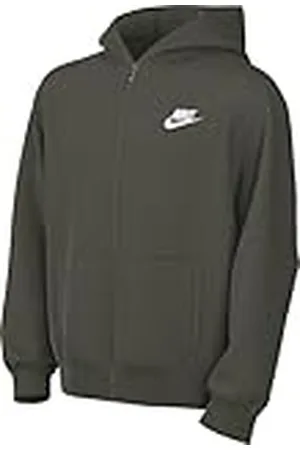 Nike K NSW Club FLC HD Fz Ls Lbr sweatshirt blandad, Khaki cargo/vit, S