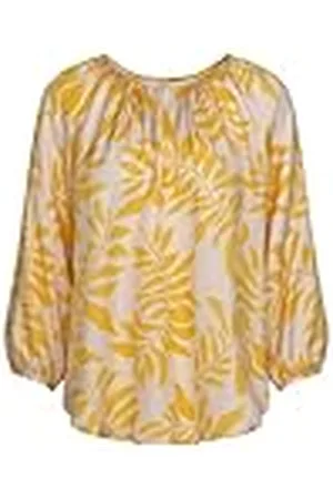 Seidensticker Sidendekal dam skjorta blus – modeblus – normal passform – rund hals – 3/4-ärm – 100% viskos, , 46