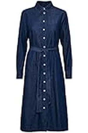 Part Two Damskjorta klänning under knälängd långa ärmar typbälte denim, , 30
