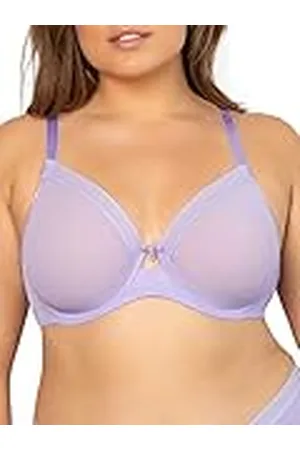 CURVY COUTURE Dam Sheer Mesh heltäckande, olinjerad underwire BH, lavendelspray, 80G