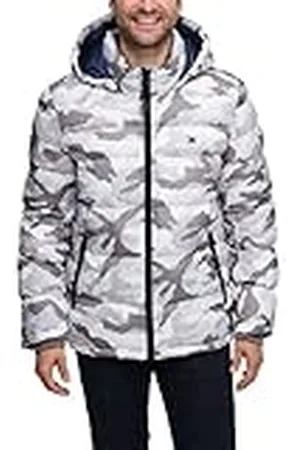 Tommy Hilfiger Hooded Puffer Jacket herr Down Alternative Outerwear Coat Hooded Puffer Jacket, , XS