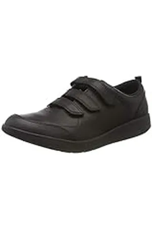 Clarks Pojkar Scape Sky Y sneakers, Svart svart läder svart läder, 38 EU