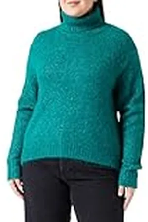Kaffe Kvinnors pullover stickad rullneck långärmad casual passform breda axelremmar dam, , L