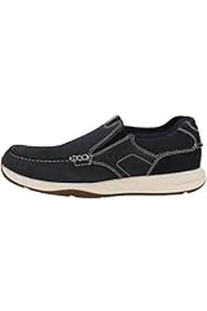 Clarks Mäns Sailview Step Loafer platt, Navy Nubuck, 10 UK, , 44.5 EU