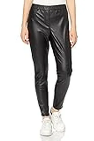 Samoon Damjeggings Lucy i läderutseende 5-ficka, smala byxor, byxor, byxor, fritid, förkortade byxor, unifärgade lätt förkortade ben, stora storlekar, , 46 SE