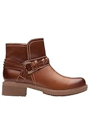 Clarks Premium kvinnors Hearth Kaylie Fashion Boot, Tan Leather, 5 UK, , 38 EU