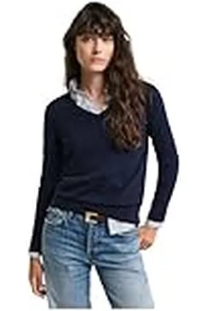 GANT FINE stickad V-hals, , XL