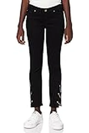 7 for all Mankind Dam The Skinny Crop Slim Illusion Fame med kedjor On Hem Jeans, , 29W x 30L