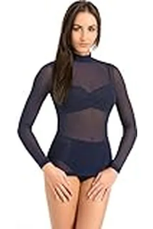 Teyli Mesh Body dam nätkropp transparent dam – nättyg topp damer transparent body mesh – nättoppar body långärmad damer transparent, , L