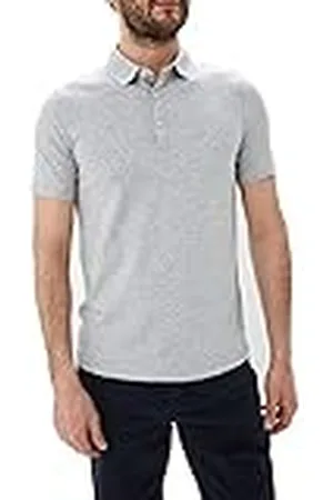Armani Exchange A|X kortärmad tröja stickad pikétröja för män, Gråmelange, M