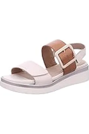 Tamaris Dam komfort 8-88706-42 414 elfenben kam kil platå bekväm multibredd vardagssko festlig eleganta platta sandaler, 36 EU bred, , 36 EU Weit