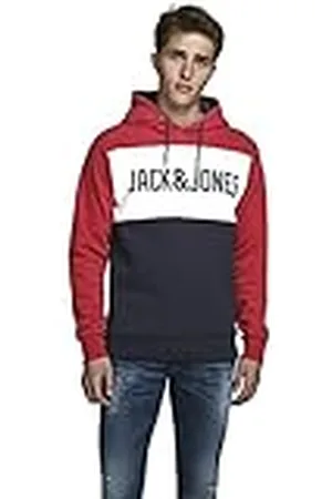 JACK & JONES Man huvtröja färgblockerande logotyp, , L