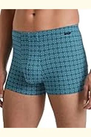 Calida Grafic bomull boxershorts för män, tillverkade av 100% supima-bomull, naturligt ventilerande och hudvänliga, med tygbelagt elastiskt midjeband, , 50