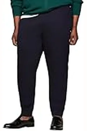 Tommy Hilfiger Herr BT-IM NA flagga logo träningsbyxor-B MW0MW37109, sweatpants, blå, 4XLT, , 4XL Stor