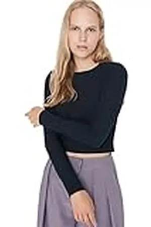 Trendyol Dam myskläder figursydd rund hals vävd blus skjorta, , XL, , XL