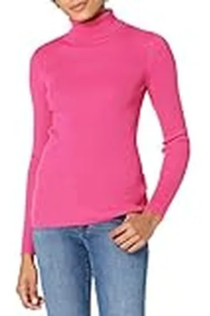 Amazon Dam Slim-Fit lätt långärmad polotröja, ljusrosa, Small