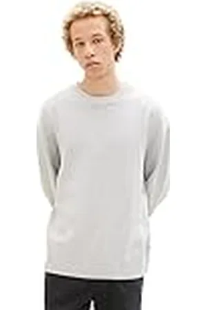 TOM TAILOR Herr lös passform crew-neck stickad tröja, , XXL