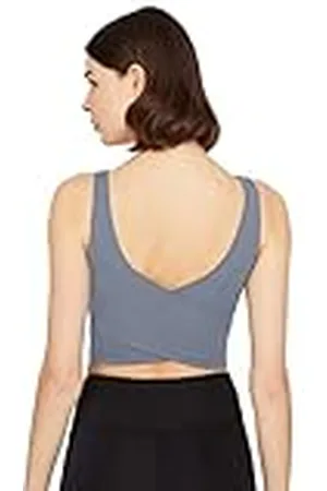 LOS OJOS Crop Tops dam – medium stöd vadderad sport-bh, tanktoppar för kvinnor, , L