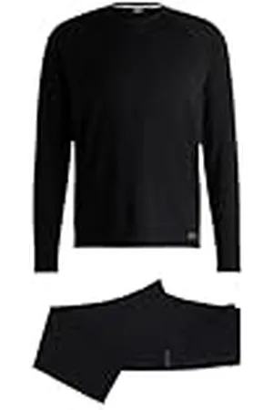 HUGO BOSS Mäns återställning långt set jerseypyjamas med tonala täcksömmar, , S