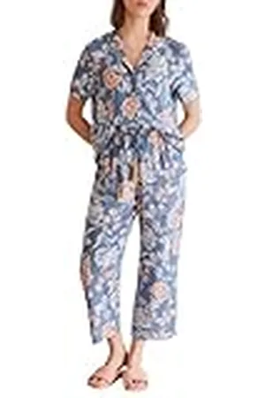 Women secret Pyjamas Capri Mix och Match Batik Spel Kvinna, Blått tryck, S