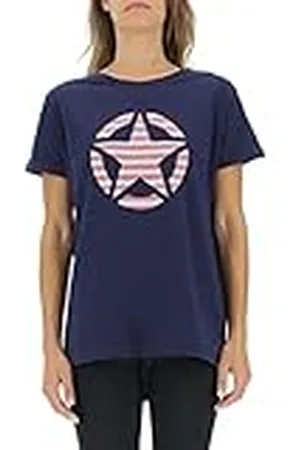 Jeep O102613-A184 T-shirt Oversize Star Randig ärm med Revolt J22WJ Dam XL, , XL