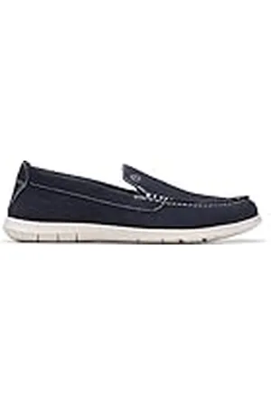 Clarks Herr Flexway stegloafer platt, Navy Suede, 11 UK, , 46 EU