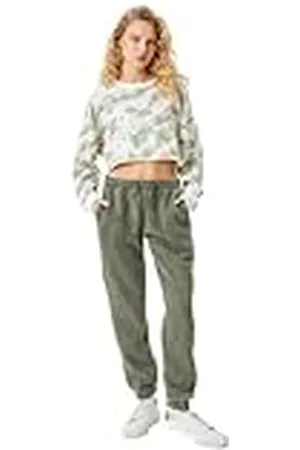 Koton Joggingbyxor för kvinnor, tvättade effekter, fickor, bomull, relaxskuren, sweatpants, , XL