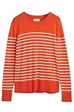 GANT FINE stickad randig C-hals, , XS