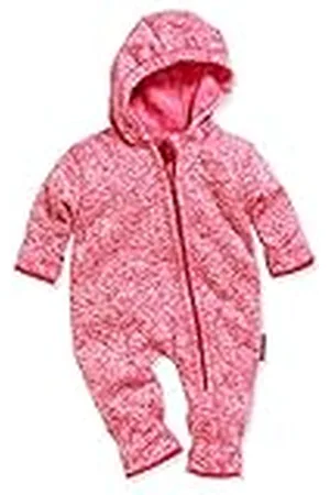 Playshoes Baby fleece-overall, andningsbar unisex jumpsuit för pojkar och flickor med lång dragkedja och huva, färgad kontrasterande, , 62
