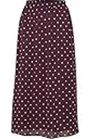 Kaffe Dam Midi Skirt hög midja A-linje tryckt, , 44