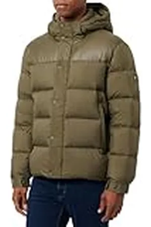 Tommy Hilfiger Herr MIX DOWN HOODED PUFFER JACKA MW0MW36569, pufferjacka, khaki, XXXL, , 3XL stor