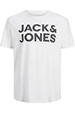 JACK & JONES Herr Emblem T-shirt Storlek Plus Rundhals Kortärmad Överdimensionerad Shortsleeve JJECORP, Color: , Size:XXL