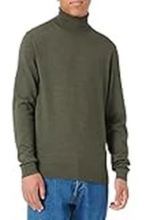 SELECTED Herr SLHTOWN Merino Coolmax stickad rulle B NOOS tröja, skog natt/detalj: melange, M, , M